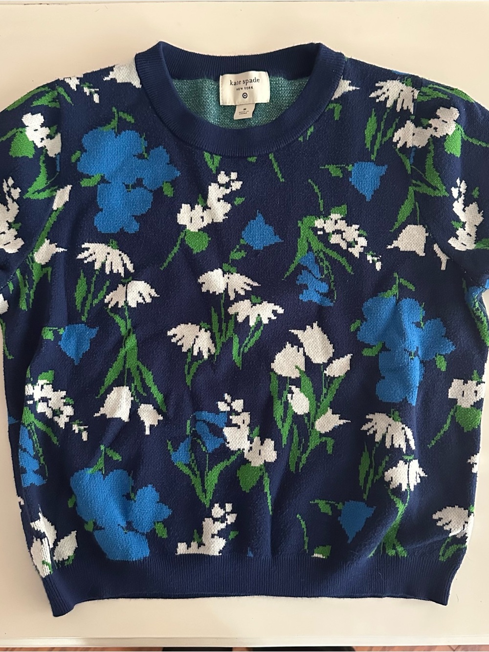 kate spade Navy Blue Floral Crewneck Sweater